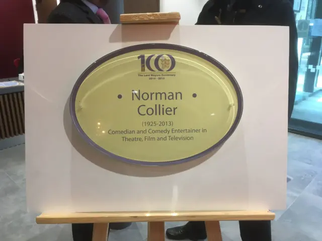 Norman Collier plaque