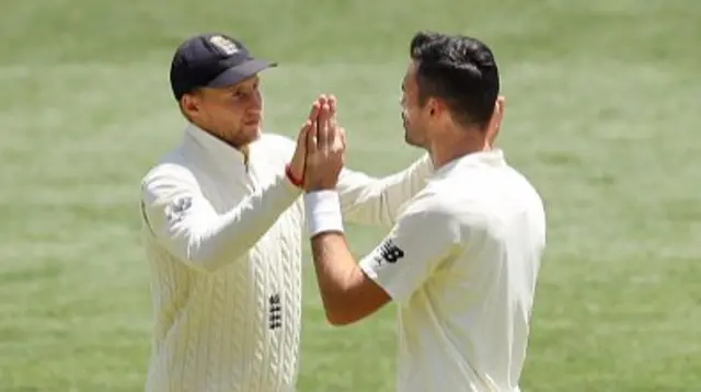 Anderson and Root celebrate