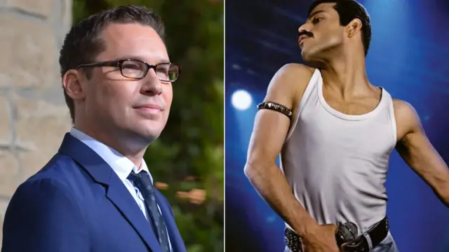 Bryan Singer and Rami Malek as Freddie Mercury