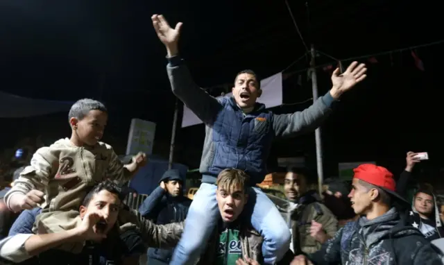 Palestinians protest against US President Trump's decision in Khan Younis in the southern Gaza Strip on 6 December 2017