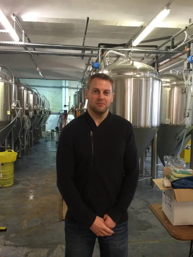 Co-founder Patrick Fisher at Redwell brewery