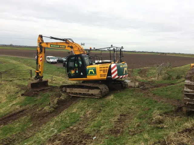 Flood defence work