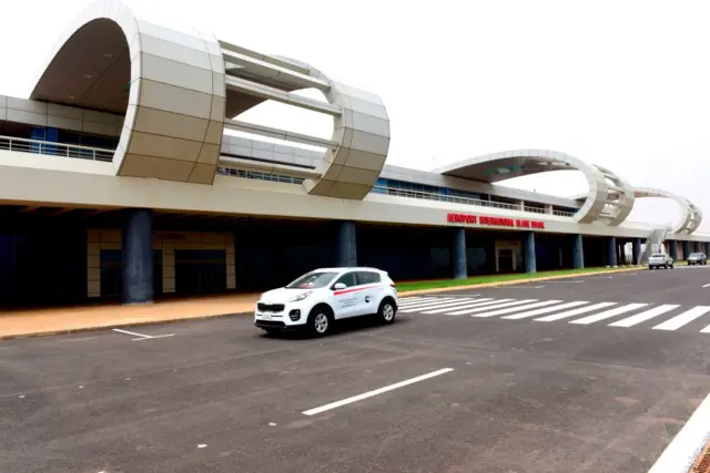 A picture taken on October 17, 2017 shows a general view of the Blaise Diagne International Airport in Diass, some 50 kms from Dakar.