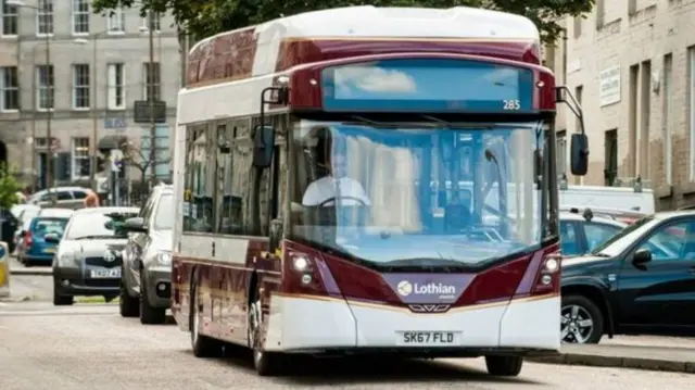 Electric bus in Edinburgh