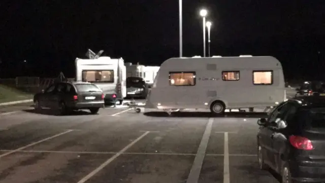 Caravans at Perdiswell Leisure Centre