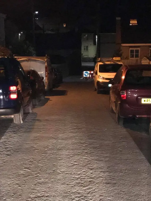 Cars parked on road