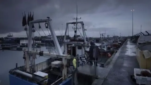 Fishing boats in Lowestoft harbour