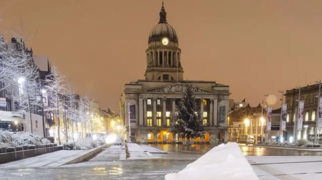 nottingham in snow