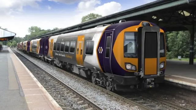 An artist's impression of one of the new trains