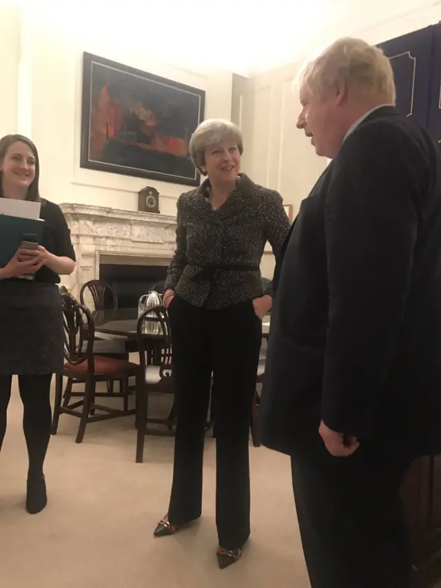 Boris Johnson in Downing Street on Thursday afternoon