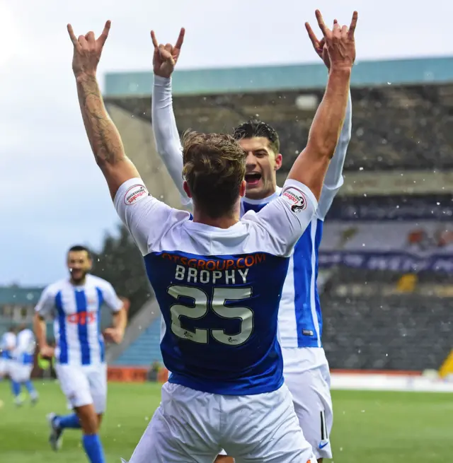 Eamonn Brophy celebrates his goal