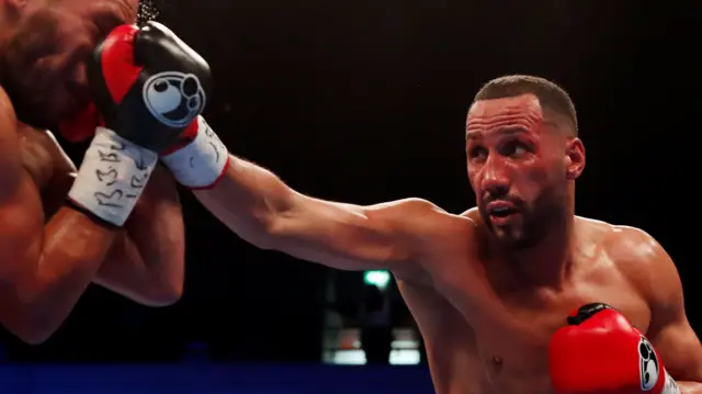 James DeGale lands a punch on Caleb Truax