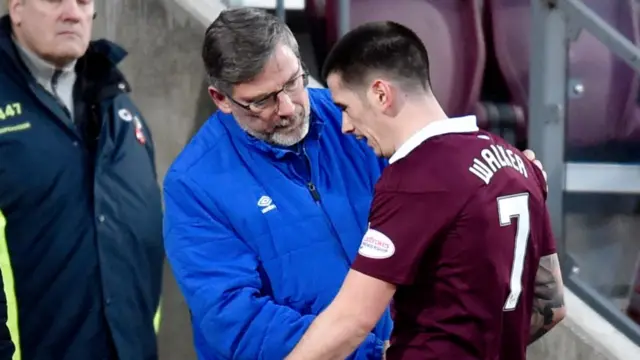 Hearts manager Craig Levein and Jamie Walker