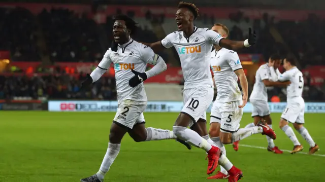 Wilfred Bony scores for Swansea