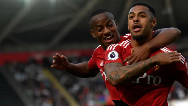 Andre Gray celebrates