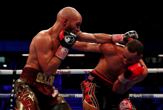 Caleb Truax lands a punch on James DeGale