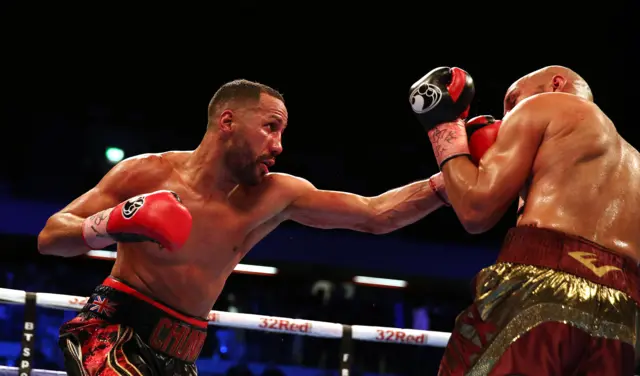 James DeGale lands a punch on Caleb Truax