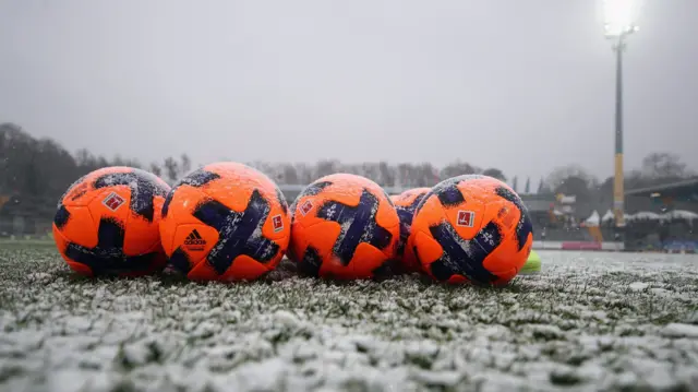 Snow and footballs