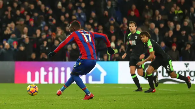 Christian Benteke misses a penalty