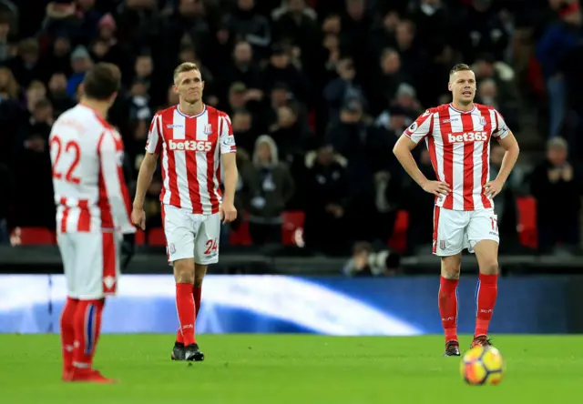 Stoke City look dejected