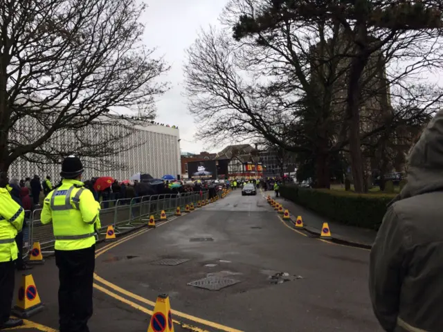 Crowds outside Graham Taylor's funeral