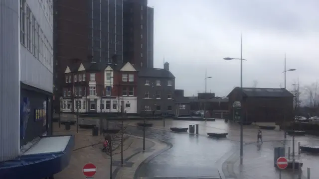 Part of the shared space scheme in Hanley