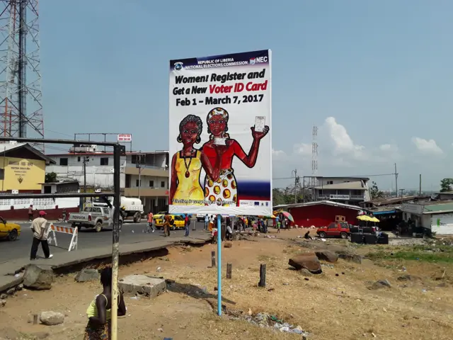 A photo about voter registration in Liberia