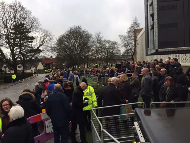 Crowds outside St Mary's church