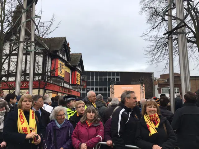 Crowds outside Graham Taylor's funeral