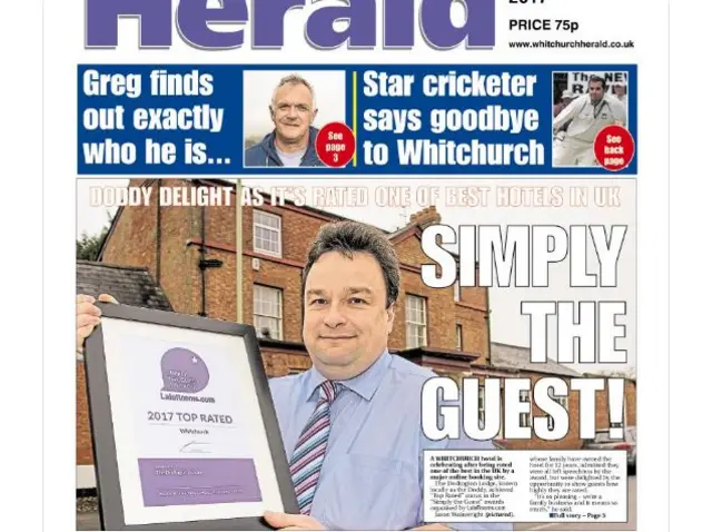 Whitchurch Herald front page