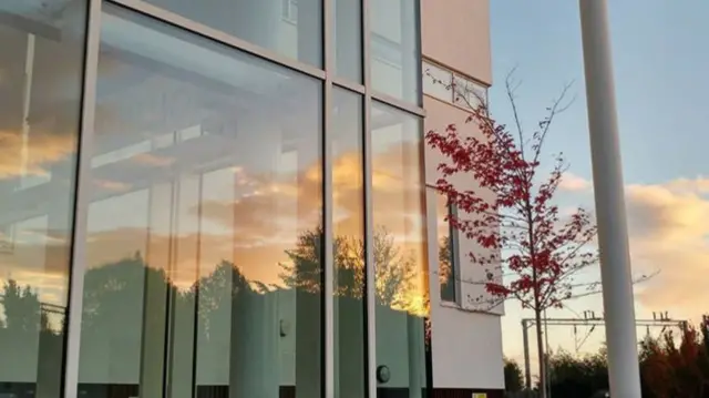 From Instagram of gorgeous colour one evening on Stoke-on-Trent Sixth form college