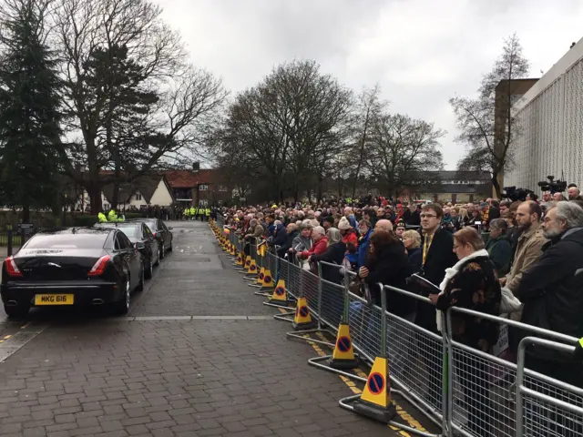 Crowds outside Graham Taylor's funeral