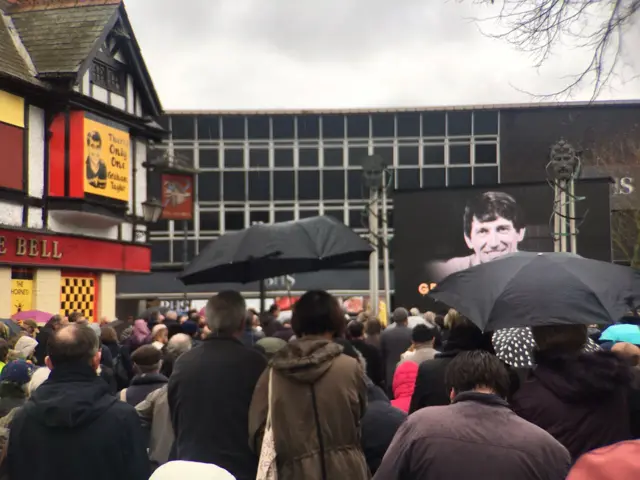 Crowds outside Graham Taylor's funeral