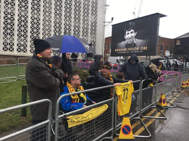 Crowds forming ahead of Graham Taylor funeral