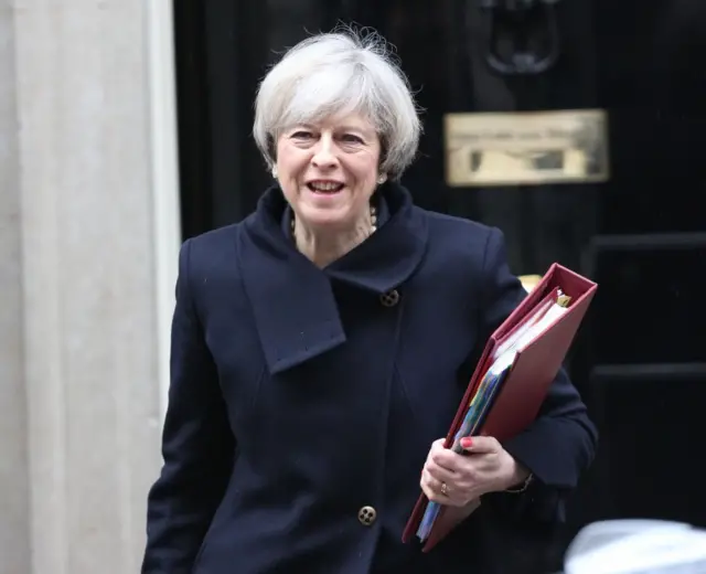 Theresa May outside Downing Street on Wednesday