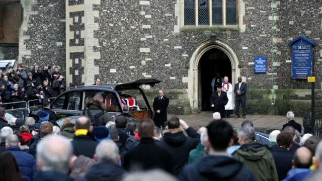 Hearse outside St Mary's church