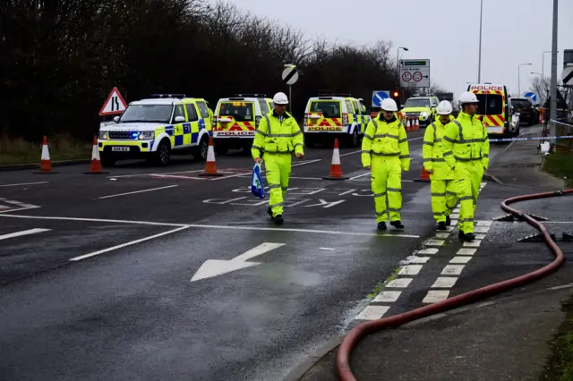 Workers on A12