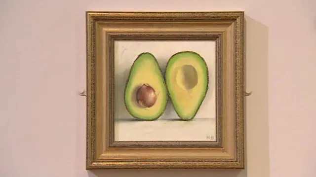 Halved Avocado painting