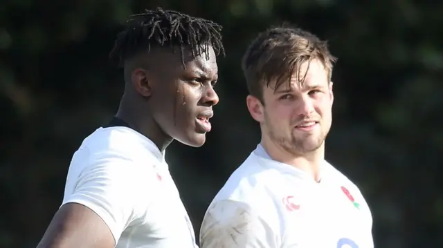 Maro Itoje and Jack Clifford