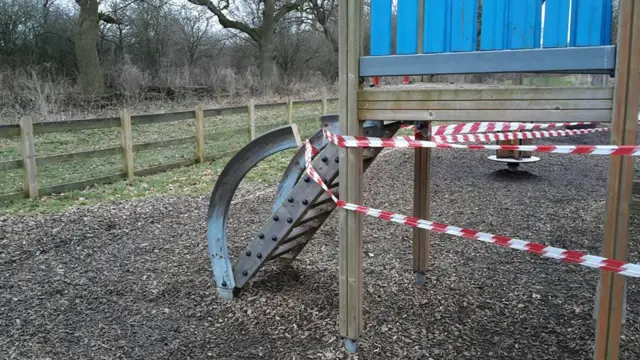 Broken play area