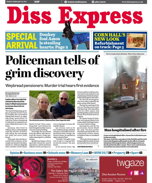 Diss Express front page