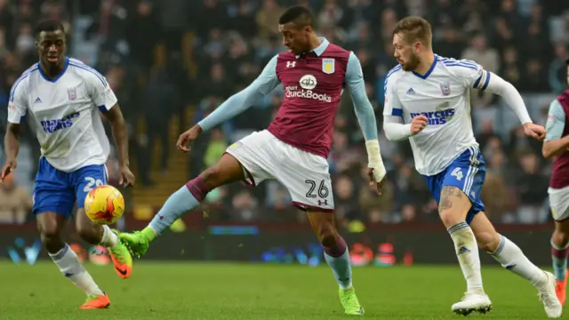 Josh Emmanuel (left), Jonathan Kodjia (centre) and Luke Chambers (right)