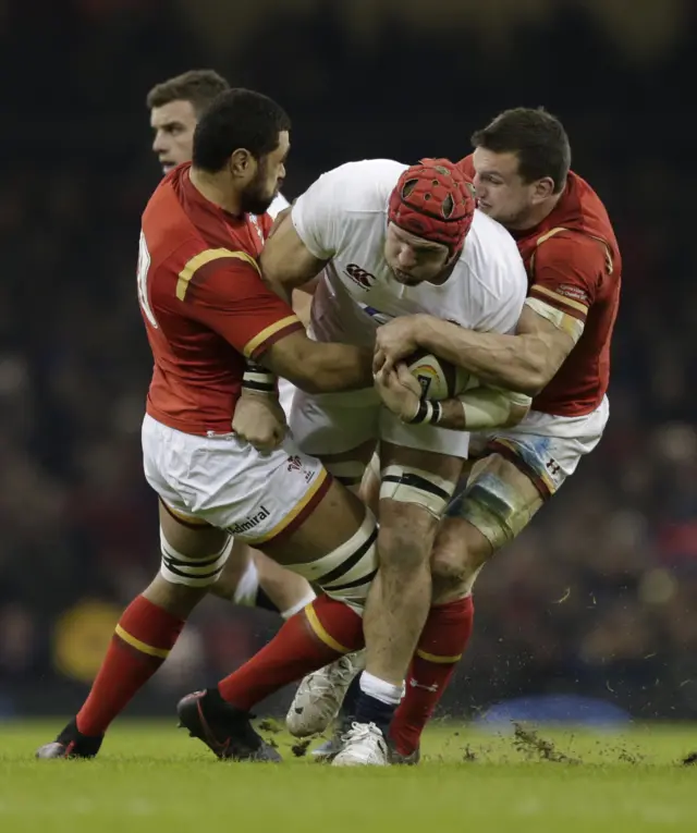 James Haskell is tackled