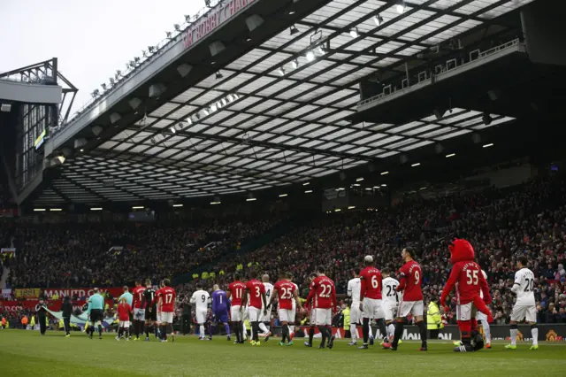 Players walk out