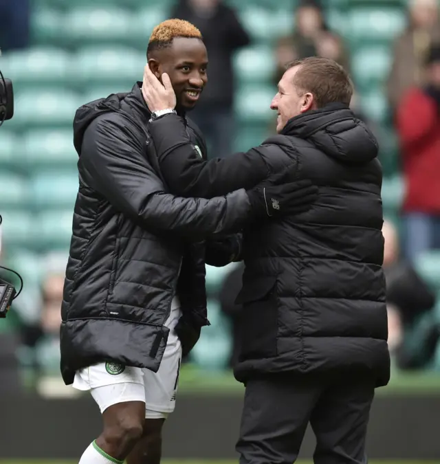 Moussa Dembele and Brendan Rodgers