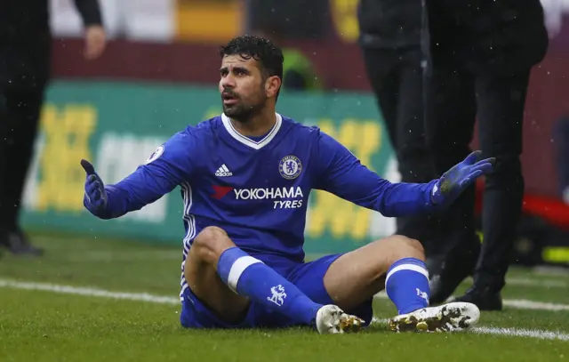 Diego Costa reacts