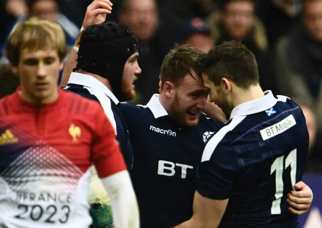 Stuart Hogg celebrates