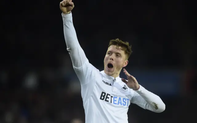 Alfie Mawson celebrates