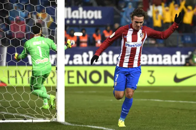 Antoine Griezmann celebrates