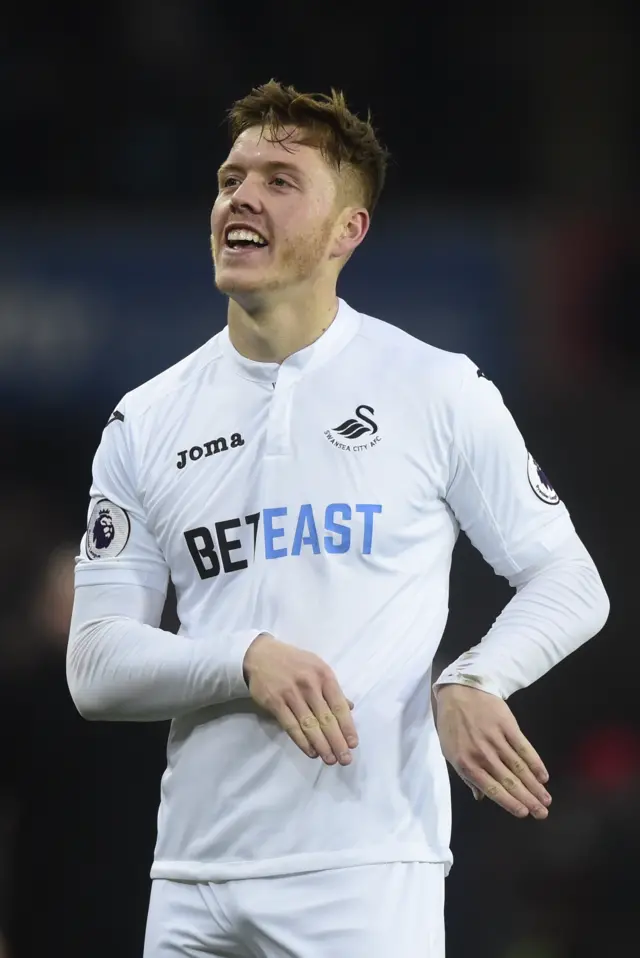 Alfie Mawson celebrates